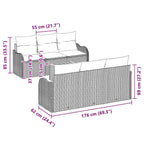 Gartensofa-set mit Kissen 7 pcs Beige Poly-Rattan