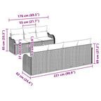 Gartensofa-set mit Kissen 8 pcs Grau Poly-Rattan