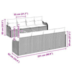 Gartensofa-set mit Kissen 9 pcs Beige Poly-Rattan