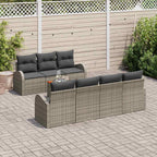 Gartensofa-set mit Kissen 8 pcs Grau Poly-Rattan