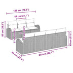 Gartensofa-set mit Kissen 8 pcs Beige Poly-Rattan