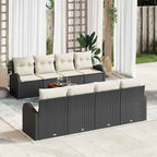 Gartensofa-set mit Kissen 9 pcs Schwarz Poly-Rattan