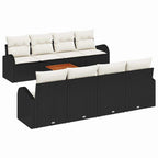 Gartensofa-set mit Kissen 9 pcs Schwarz Poly-Rattan