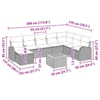 Gartensofa-set mit Kissen 9 pcs Beige Poly-Rattan
