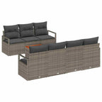 Gartensofa-set mit Kissen 8 pcs Grau Poly-Rattan