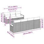 Gartensofa-set mit Kissen 8 pcs Grau Poly-Rattan