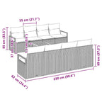 Gartensofa-set mit Kissen 9 pcs Grau Poly-Rattan