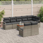 Gartensofa-set mit Kissen 9 pcs Grau Poly-Rattan