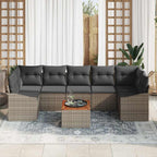 Gartensofa-set mit Kissen 8 pcs Grau Poly-Rattan