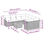 Gartensofa-set mit Kissen 9 pcs Schwarz Poly-Rattan