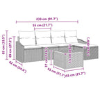 Gartensofa-set mit Kissen 6 pcs Beige Poly-Rattan