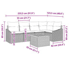 Gartensofa-set mit Kissen 6 pcs Schwarz Poly-Rattan