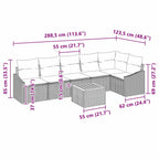 Gartensofa-set mit Kissen 7 pcs Grau Poly-Rattan
