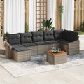 Gartensofa-set mit Kissen 8 pcs Grau Poly-Rattan