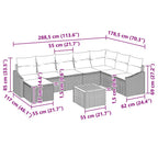 Gartensofa-set mit Kissen 9 pcs Grau Poly-Rattan