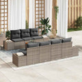 Gartensofa-set mit Kissen 8 pcs Grau Poly-Rattan