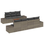 Gartensofa-set mit Kissen 8 pcs Grau Poly-Rattan
