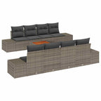 Gartensofa-set mit Kissen 9 pcs Grau Poly-Rattan