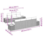 Gartensofa-set mit Kissen 8 pcs Grau Poly Rattan
