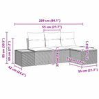 Gartensofa-set mit Kissen mit Kissen 4 pcs Beige Poly-Rattan