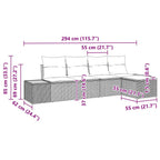 Gartensofa-set mit Kissen 5 pcs Schwarz Poly Rattan