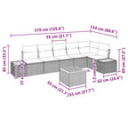 Gartensofa-set mit Kissen 7 pcs Beige Poly Rattan