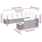 Gartensofa-set mit Kissen 8 pcs Grau Poly Rattan