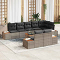 Gartensofa-set mit Kissen 9 pcs Grau Poly Rattan