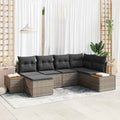 Gartensofa-set mit Kissen 6 pcs Grau Poly-Rattan
