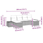 Gartensofa-set mit Kissen 6 pcs Beige Poly-Rattan
