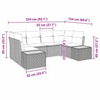 Gartensofa-set mit Kissen 6 pcs Grau Poly-Rattan