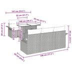 Gartensofa-set mit Kissen 6 pcs Braun Poly-Rattan