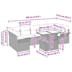 Gartensofa-set mit Kissen 8 pcs Hellgrau Poly-Rattan
