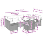 Gartensofa-set mit Kissen 8 pcs Braun Poly-Rattan