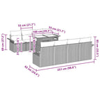 Gartensofa-set mit Kissen 9 pcs Grau Poly-Rattan