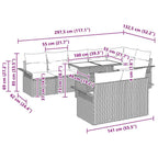 Gartensofa-set mit Kissen 9 pcs Schwarz Poly-Rattan