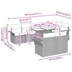 Gartensofa-set mit Kissen 9 pcs Braun Poly-Rattan