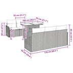 Gartensofa-set mit Kissen 7 pcs Schwarz Poly-Rattan