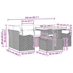 Gartensofa-set mit Kissen 7 pcs Schwarz Poly-Rattan