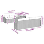 Gartensofa-set mit Kissen 7 pcs Hellgrau Poly-Rattan
