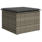 Garten-Sofa-Set mit Kissen 9 pcs Grau Poly Rattan