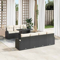 Gartensofa-set mit Kissen 8 pcs Schwarz Poly-Rattan