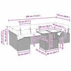 Garten-Sofa-Set mit Kissen 8 pcs Schwarz Poly Rattan