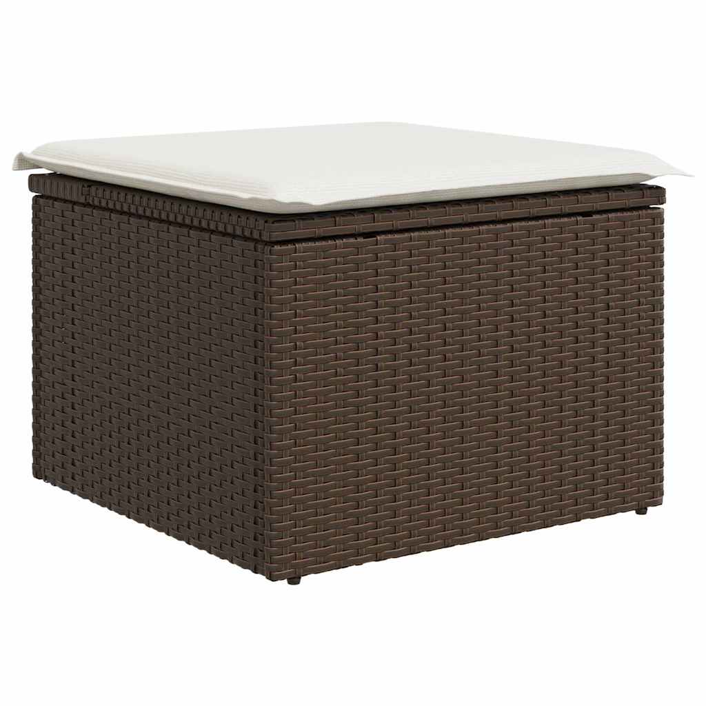 Garten-Sofa-Set mit Kissen 6 pcs Braun Poly-Rattan