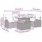 Garten-Sofa-Set mit Kissen 6 pcs Schwarz Poly-Rattan
