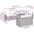 Gartensofa-set mit Speicher 9 pcs Schwarz Poly-Rattan