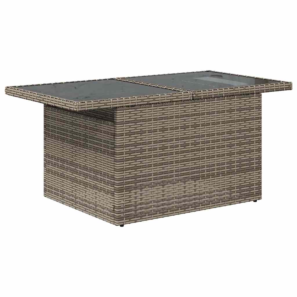 Gartensofa-set mit Speicher mit Kissen 10 pcs Grau Poly-Rattan