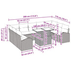 Gartensofa-set mit Speicher mit Kissen 10 pcs Grau Poly-Rattan
