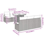 Gartensofa-set mit Speicher mit Kissen 7 pcs Grau Poly-Rattan