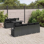 Gartensofa-set mit Speicher 8 pcs Schwarz Poly-Rattan